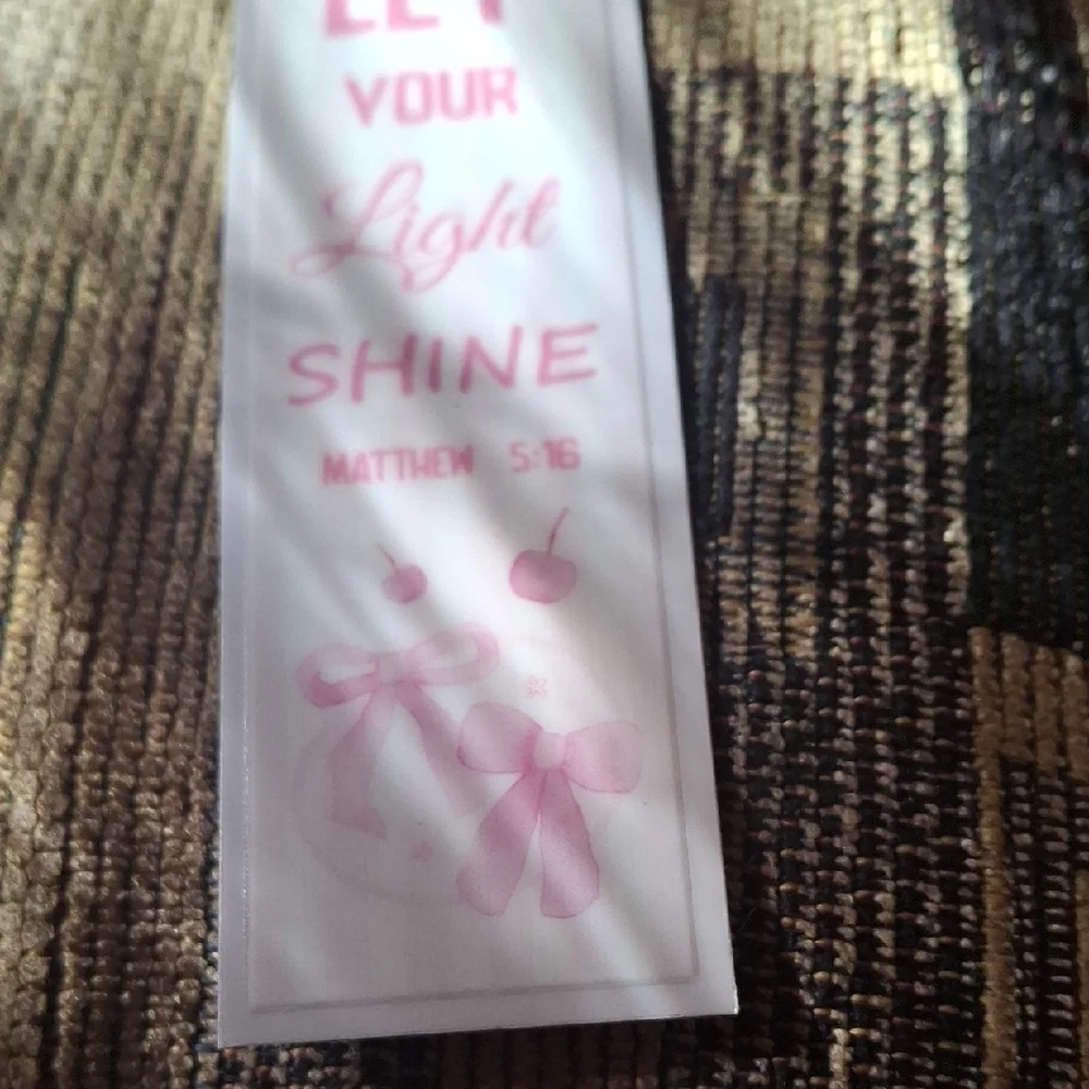 Let Your Light Shine Pink Inspirational Bookmark Christian Religious
